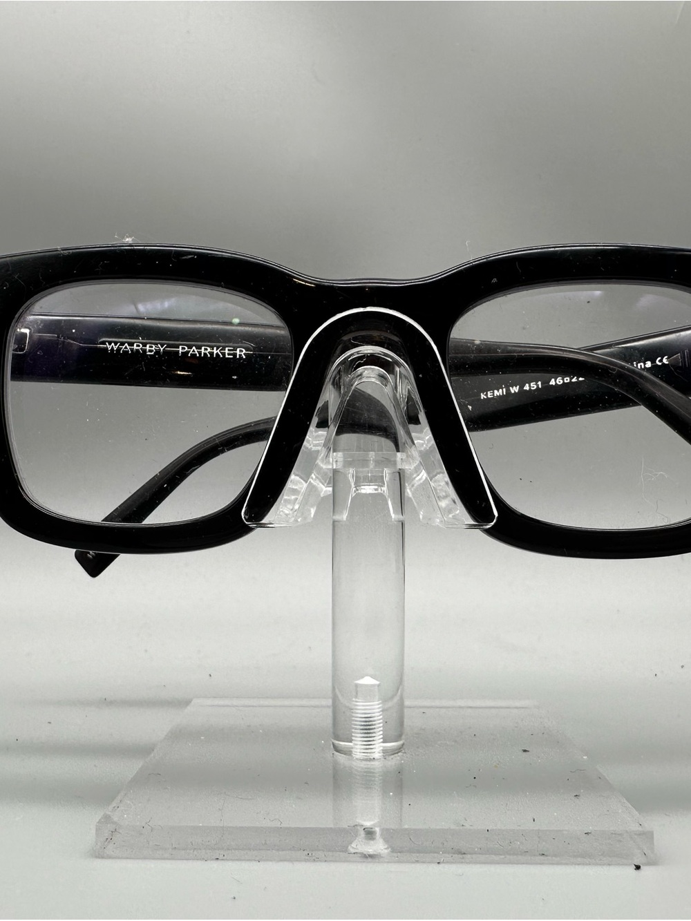 Warby Parker Kemi W 451 Eyeglasses Jet Black Square Frames 46-22-145 Mens Womens